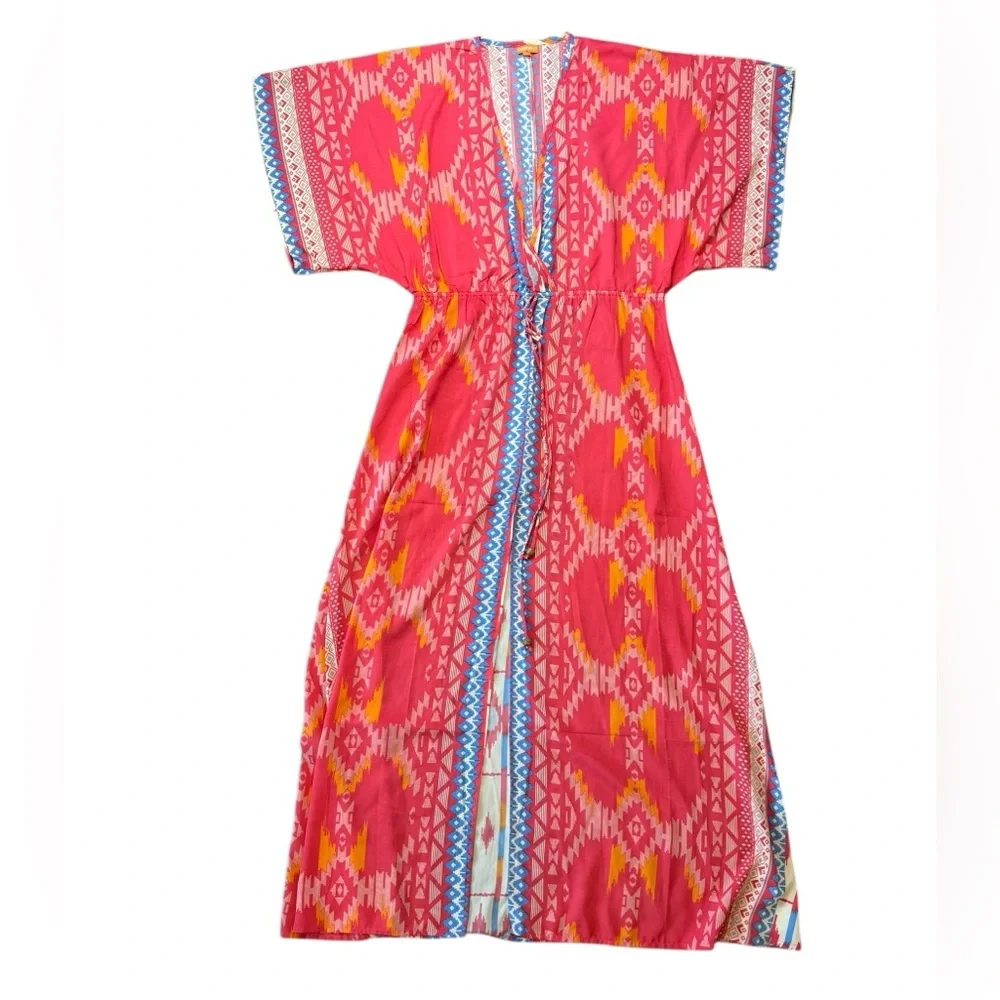 Mamey Beach Lightweight Pattern Cover Up Dress Size Small Lounge Sexy Elegant - Picture 1 of 8
